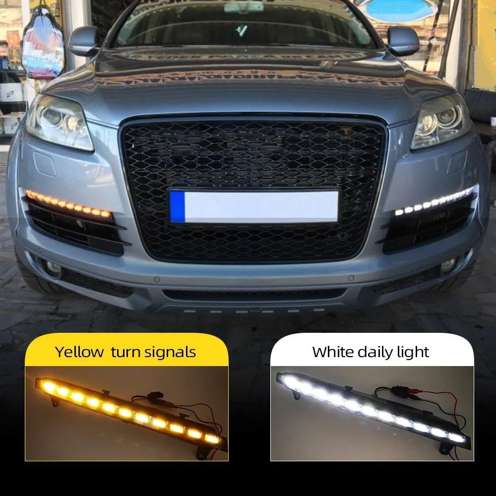 Luces Diurnas LED DRL Intermitentes Automóvil Para Q7 2006 2007 2008 2009 Luces Diurnas Luces Antiniebla Cubierta Lámpara Cabeza Coche Luces Antiniebla(No Dynamic,Left and Right)