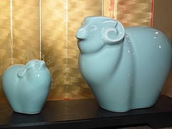 Amazon.co.jp: 玉善作 干支 陶器置物 陶器工芸品 「羊」ひつじ ヒツジ