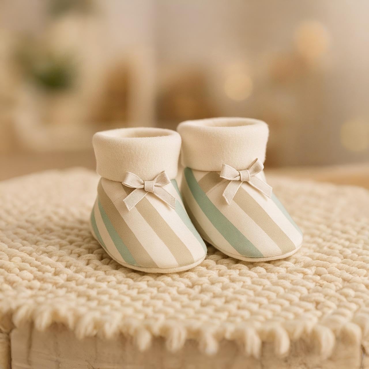 Adhigams Baby Booties Set | Soft Cotton Baby Booties with Comfortable Terry Base for Gentle Support, Cute & Durable Footwear Designed for Regular Use and Easy Comfort | Pack of 1 (0-3 Months) 1