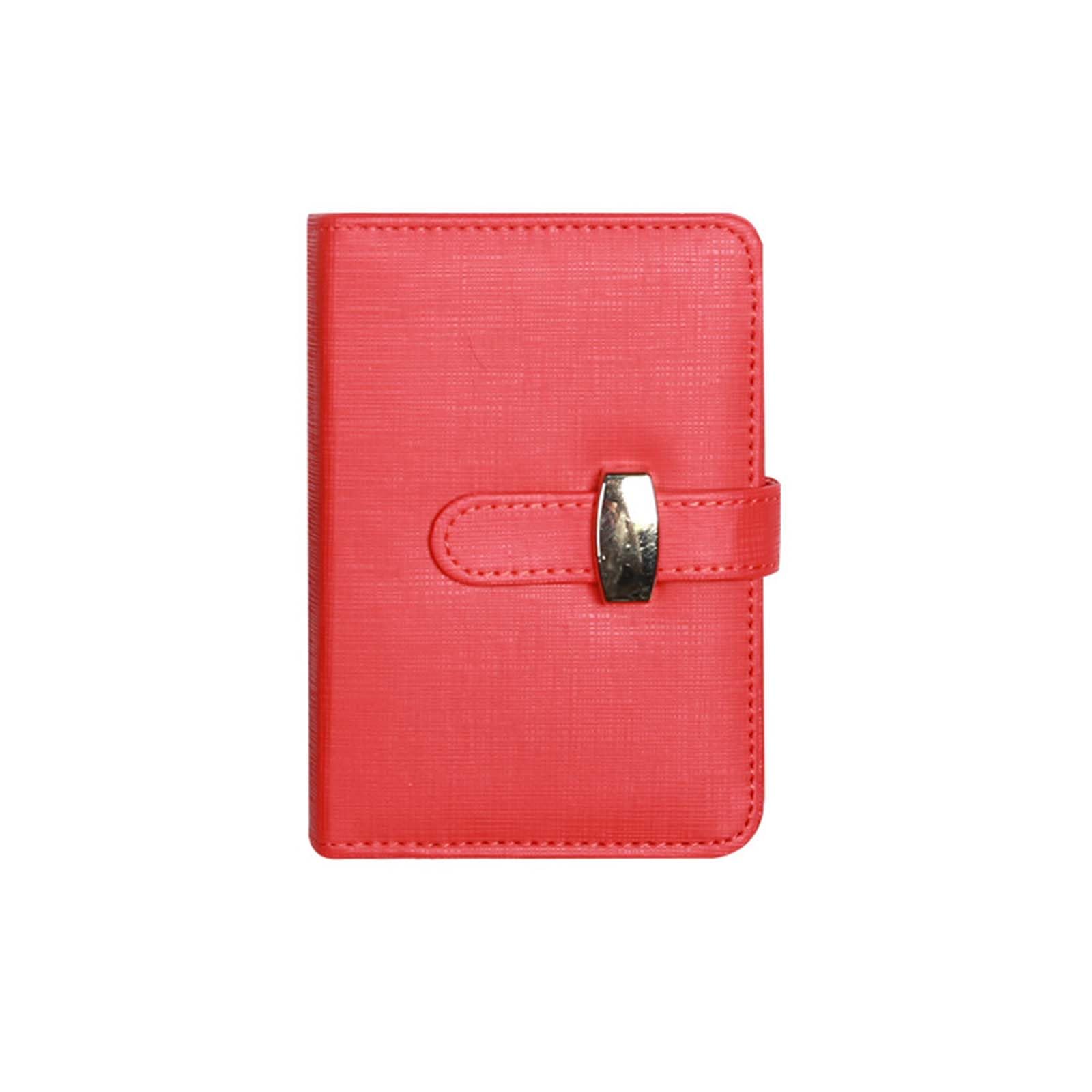SagaSave A7 Red Pu Leather Business Notebook with Pen Slot and Card Slots Refillable Notepads for Men Women