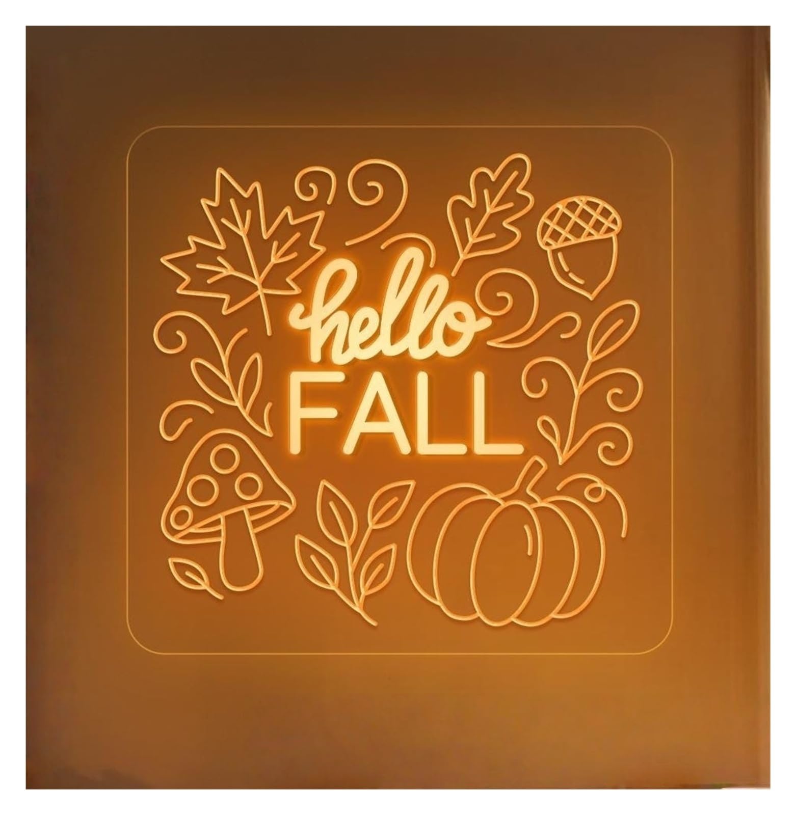 Shouxi A Sign Lamp Hello Fall Neon Sign Led Light Home Bedroom Decor Utumn Party Wall For Gameroom Bar Livingroom Birthday 50X50cm