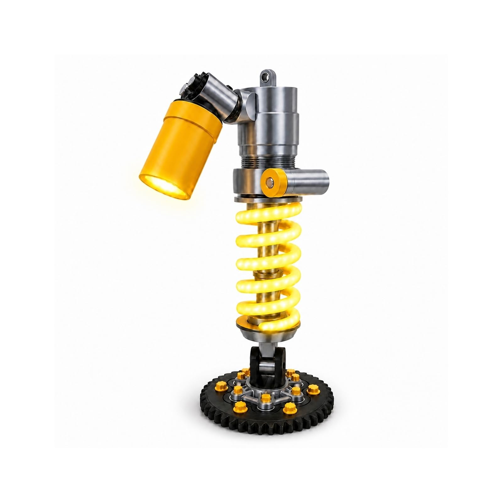 Elprico Lampe de Bureau à Amortisseur de Chocs, Veilleuse LED Imprimée en 3D avec Double éclairage, Lampe de Table Industrielle Alimentée par Batterie pour Salle de Jeux, Chambre à Coucher, Garage