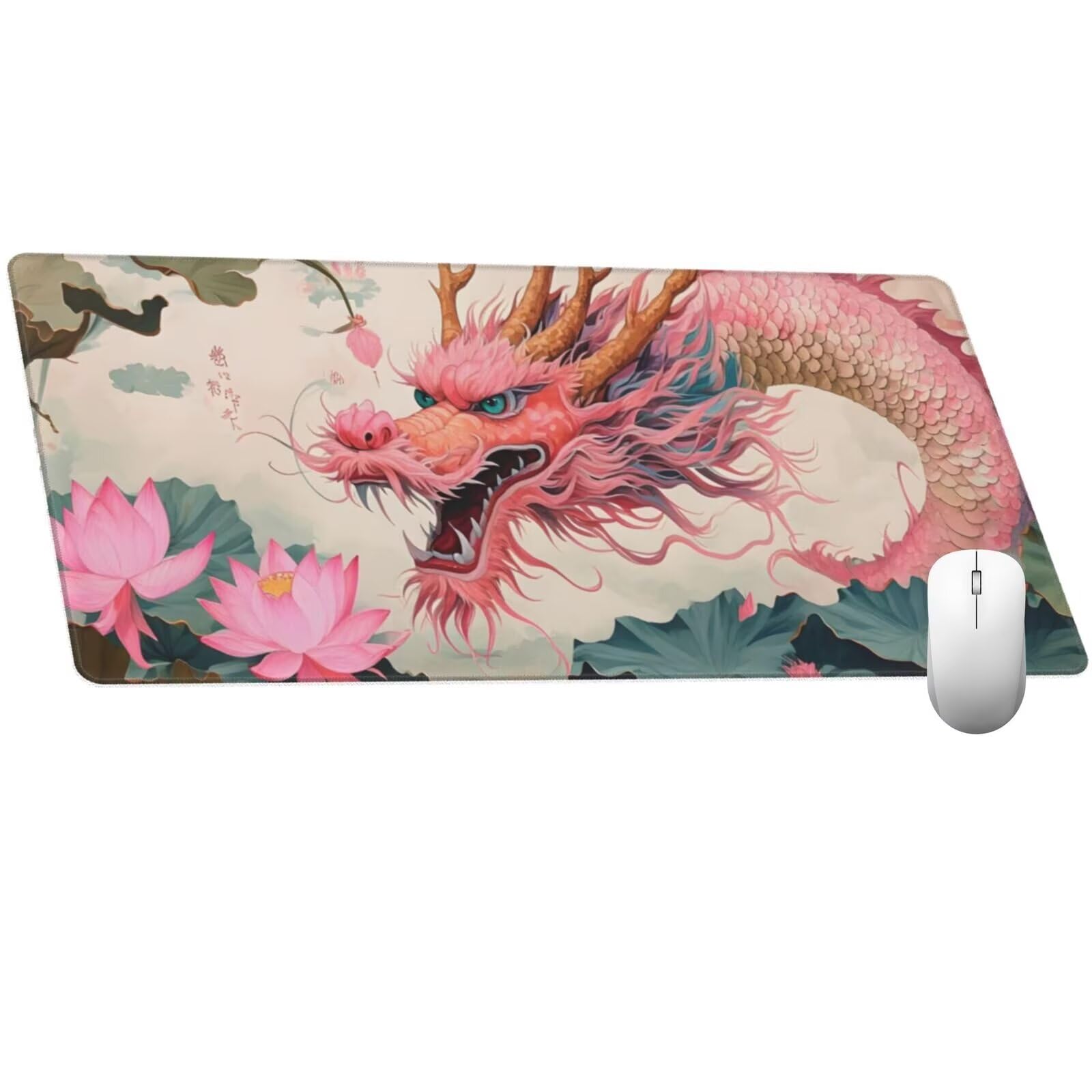 Alfombrilla Ratón Rosa Alfombrilla Ratón XXL 1600 x 800 mm, Rosa Mouse Pad Gaming con Bordes Cosidos, Impermeable Mousepad Base de Goma Antideslizante Duradera, Mouse Pad para Oficina Accesorios Q352