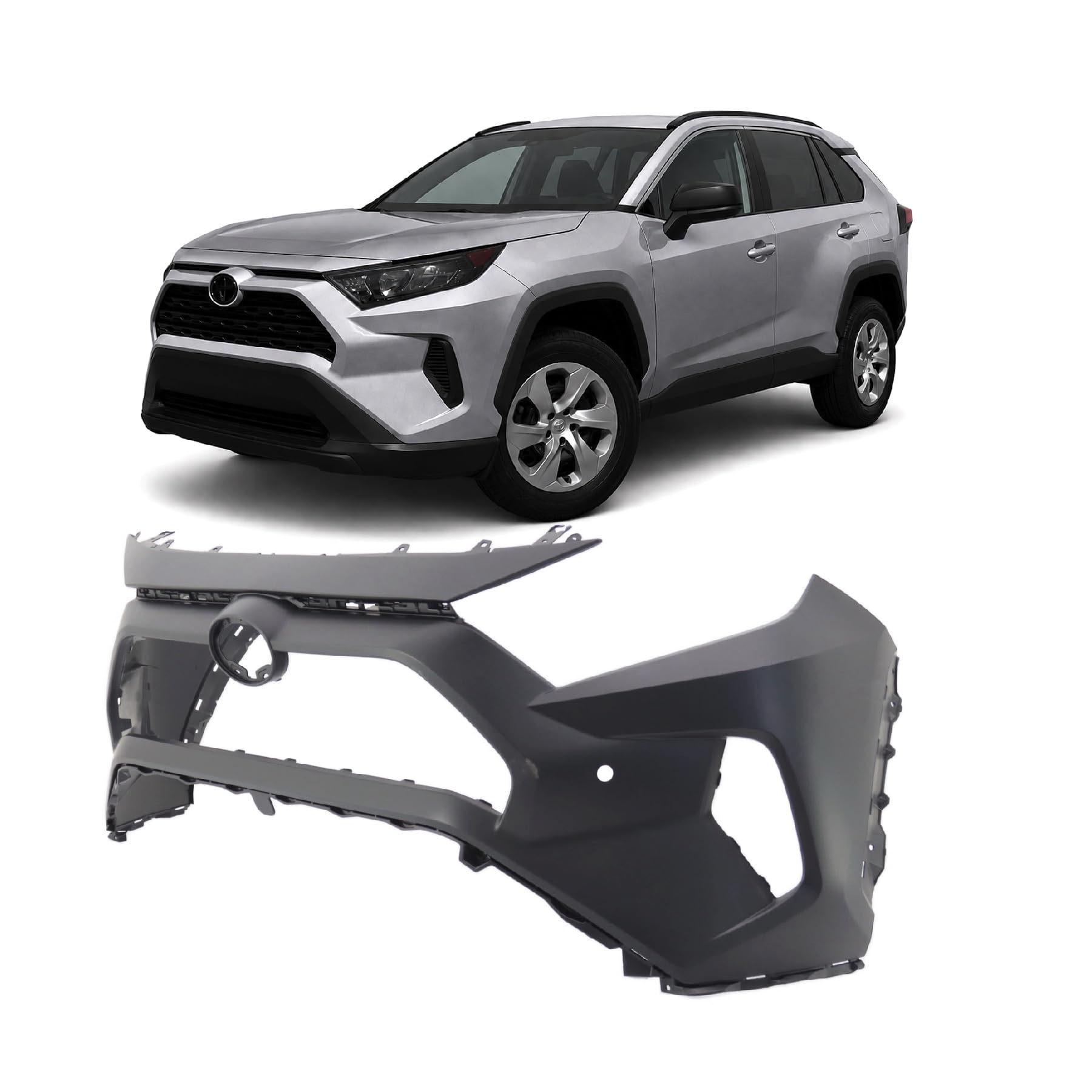 FitParts Compatible with Toyota RAV4 2019–2023 Front Bumper Cover