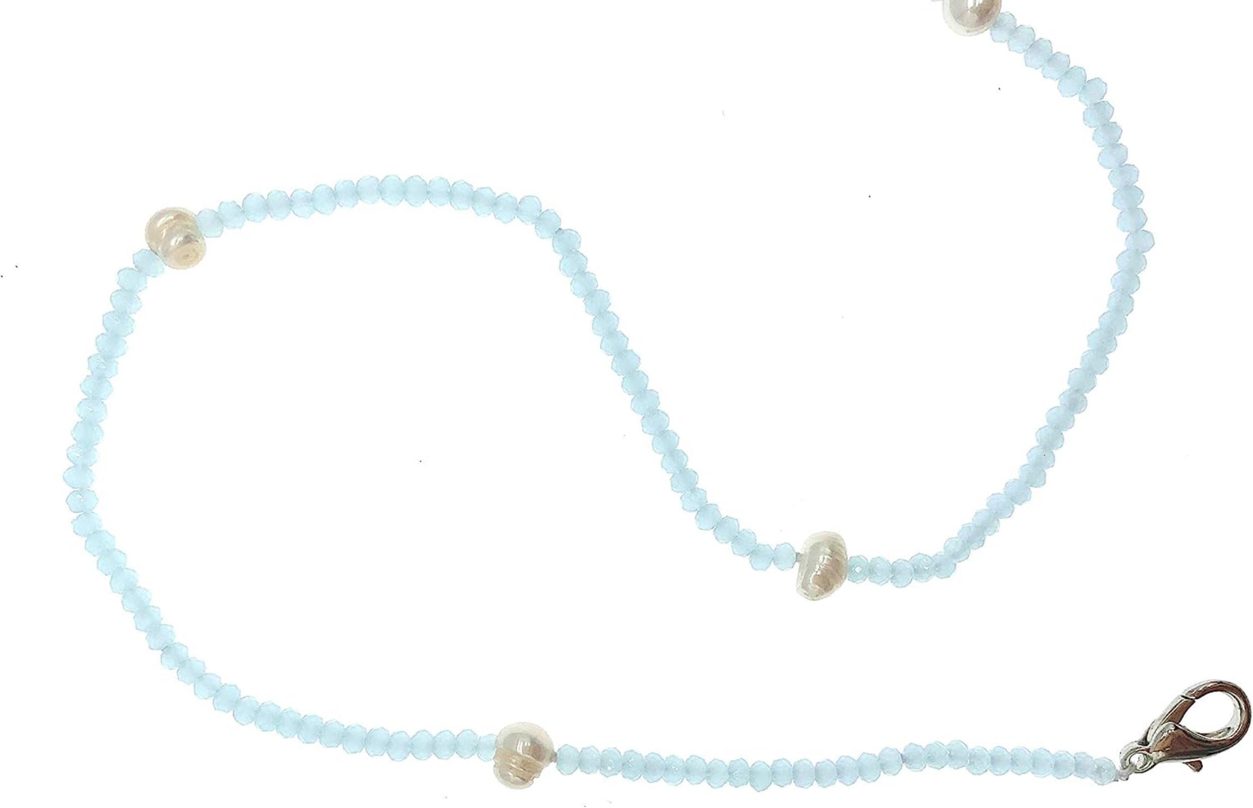 2mm s 5-6mm Real White s Lanyard Eyeglass Chain Holder para Mujeres niñas Regalo 24"