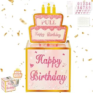 HuaMuDM Geldgeschenke Geburtstag DIY Überraschungsbox mit Luftballons, Geldgeschenk Box, Freunde, Geburtstag, Weihnachten