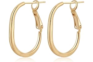 Exquisite Oval-shaped Gold Hoops: A Timeless Accessory at an Unbeatable Price