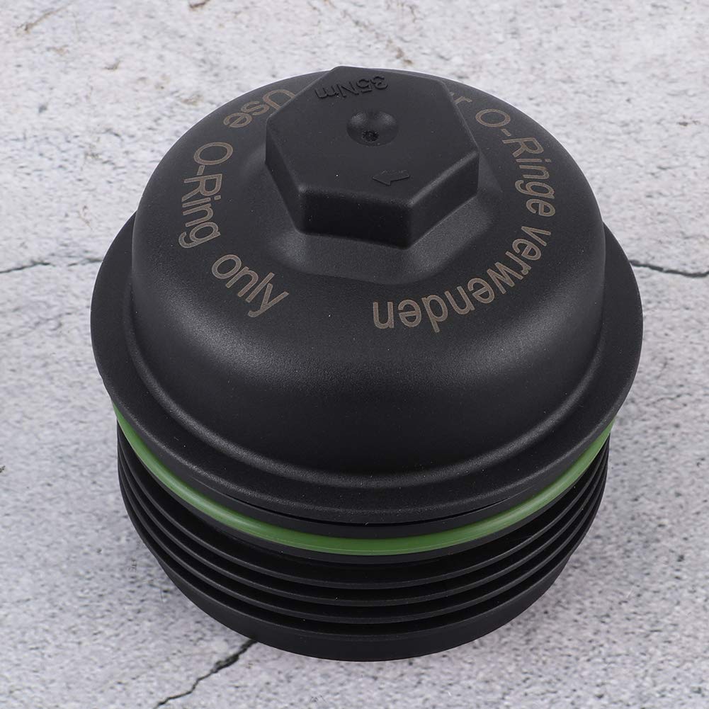 Cubierta de la tapa de la carcasa del filtro de aceite del motor Reemplazo directo OEM 057115433A Plástico ABS duradero Negro a temperaturas extremas debajo del capó para Phaeton