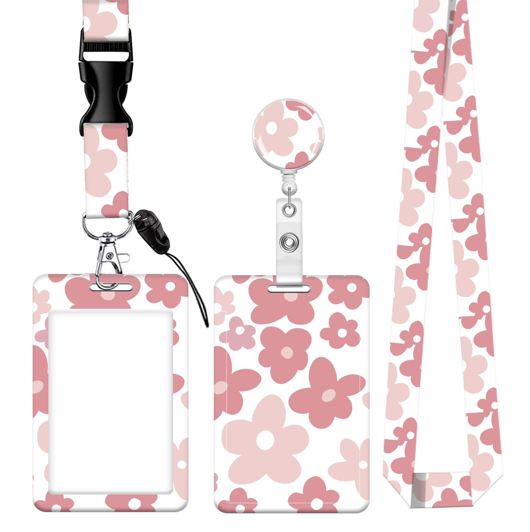 Badge Reels Retractable with Carabiner Reel Clip, ID Name Tag Work Badge Holder Belt Ferrule, Identity ID Badge Holder Cover Case for Office Work