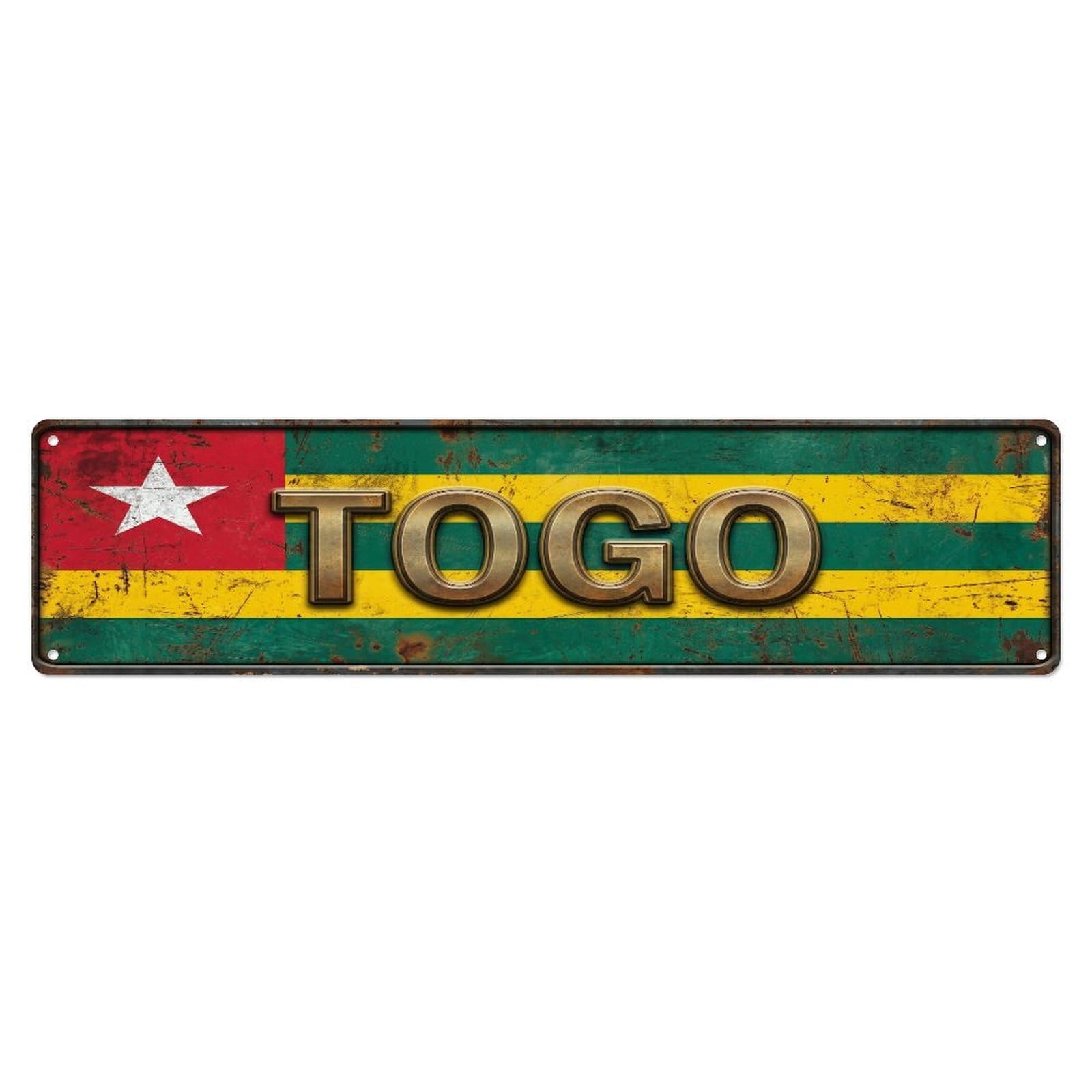 Xanthor Style Metal Tin Sign Vintage Togo Flag Pattern