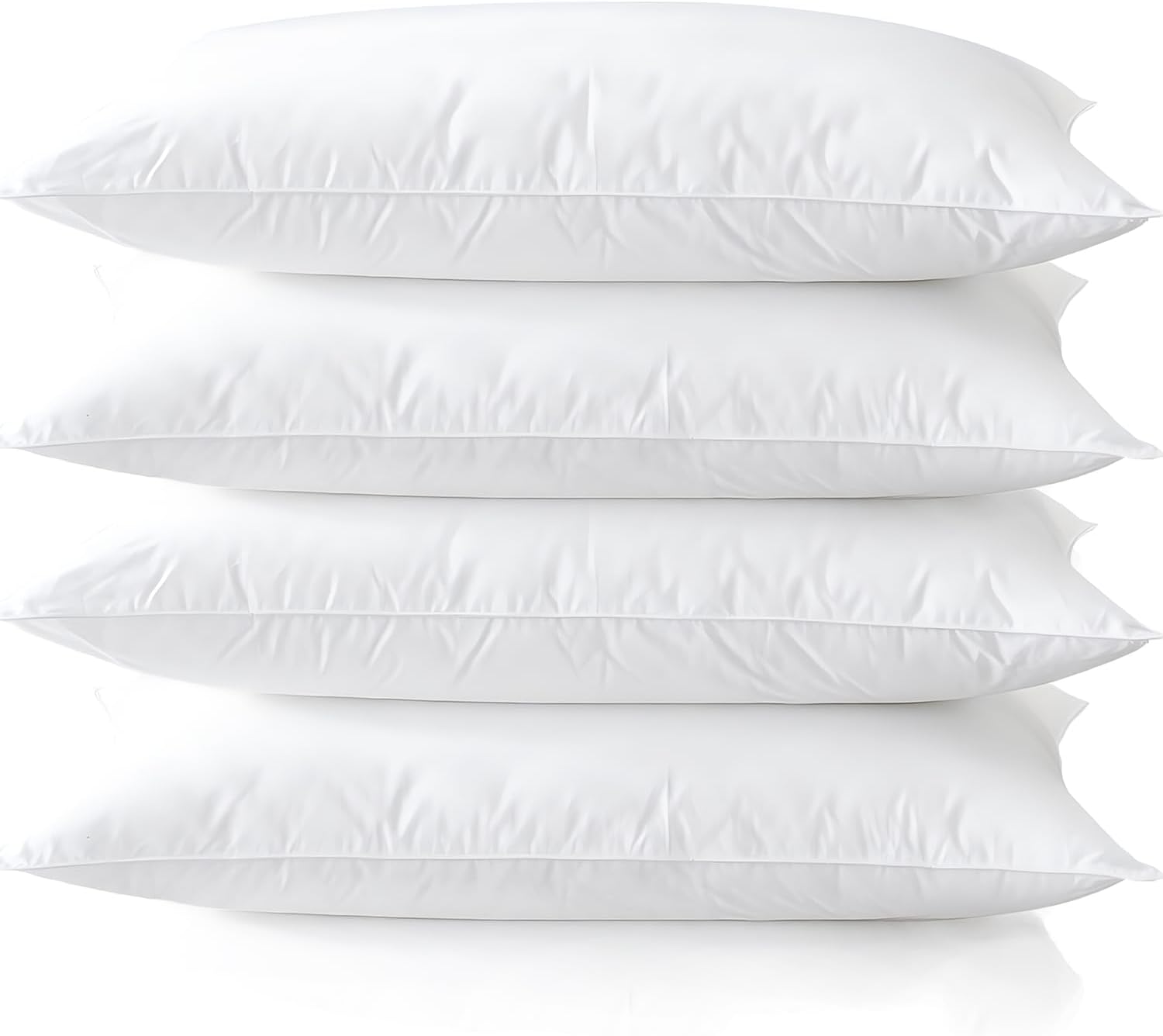 Acteb Medium Support Bed Pillows Standard Size Set of 4 Pack for Sleeping 20"x26", Hypoallergenic Skin Friendly Down Alternative Filling for Side Stomach Back Sleeper Machine Washable