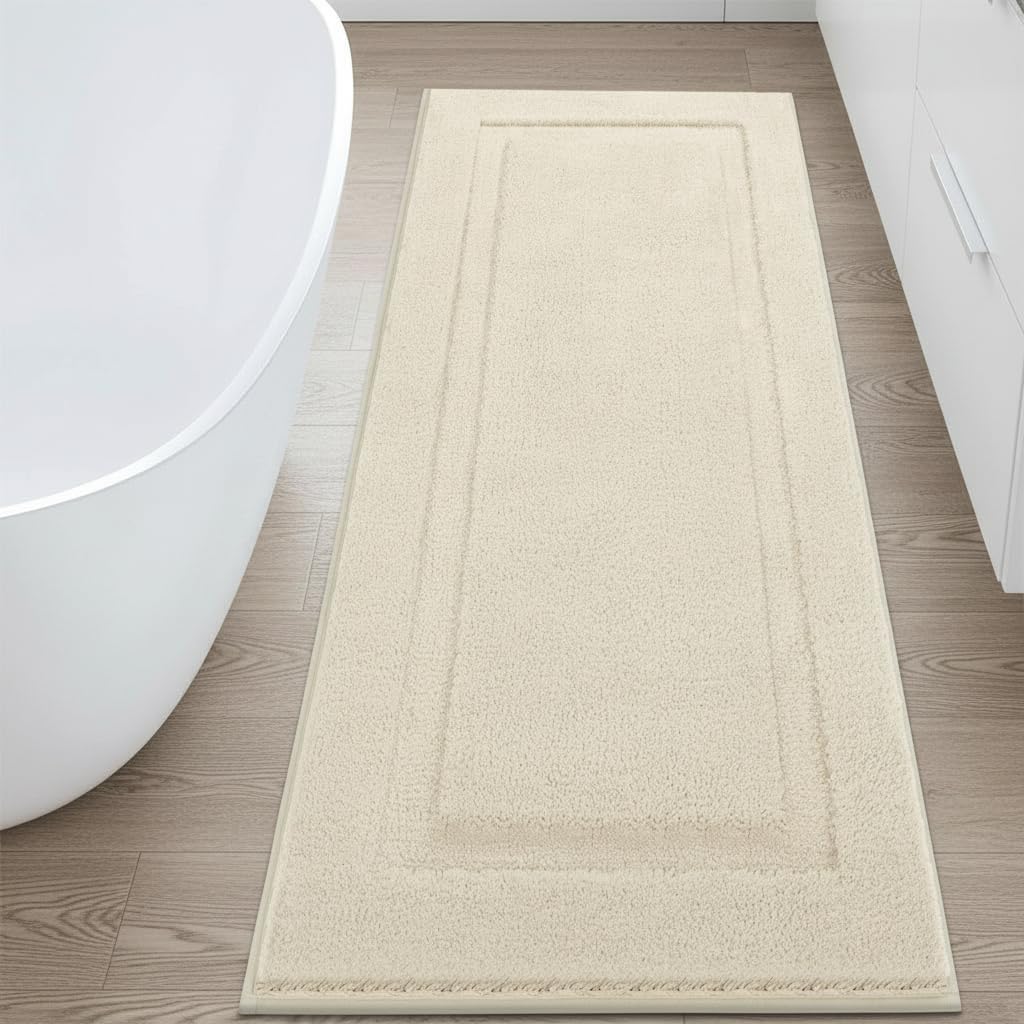 SHACOS Super Soft Bathroom Runner Rugs 24"x60" Bath Runner Non Slip Washable Absorbent Bath Rugs Mats Carpets for Bathroom Floor Tub Shower Vanity