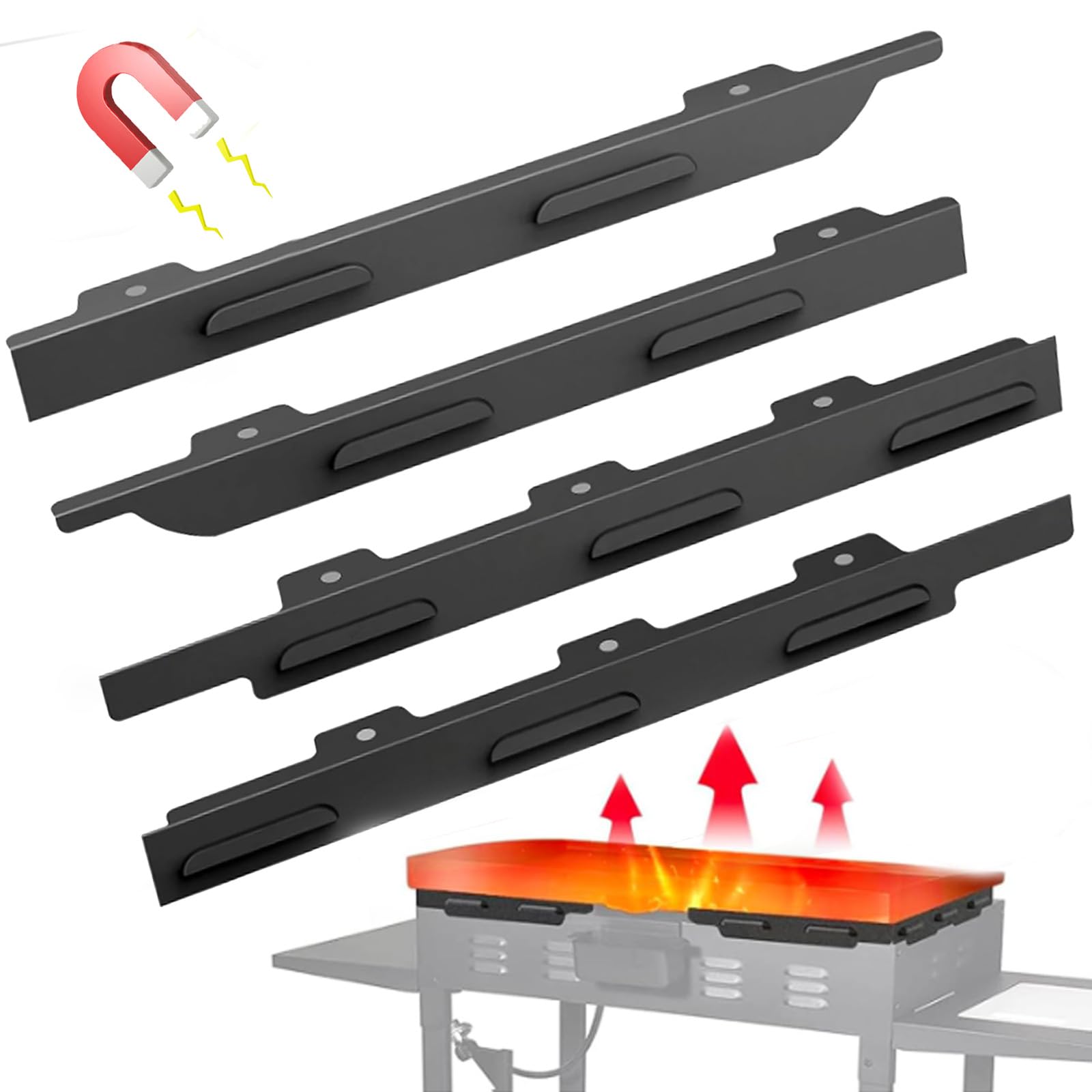 Arsatbs Wind Guard for Blackstone Griddle Accessories 36 Inch Upgraded Magnetic Wind Screen for Blackstone Grill Carbon Steel Hold Heat Protection Flame Compatible with Rear Grease Cup and Hood