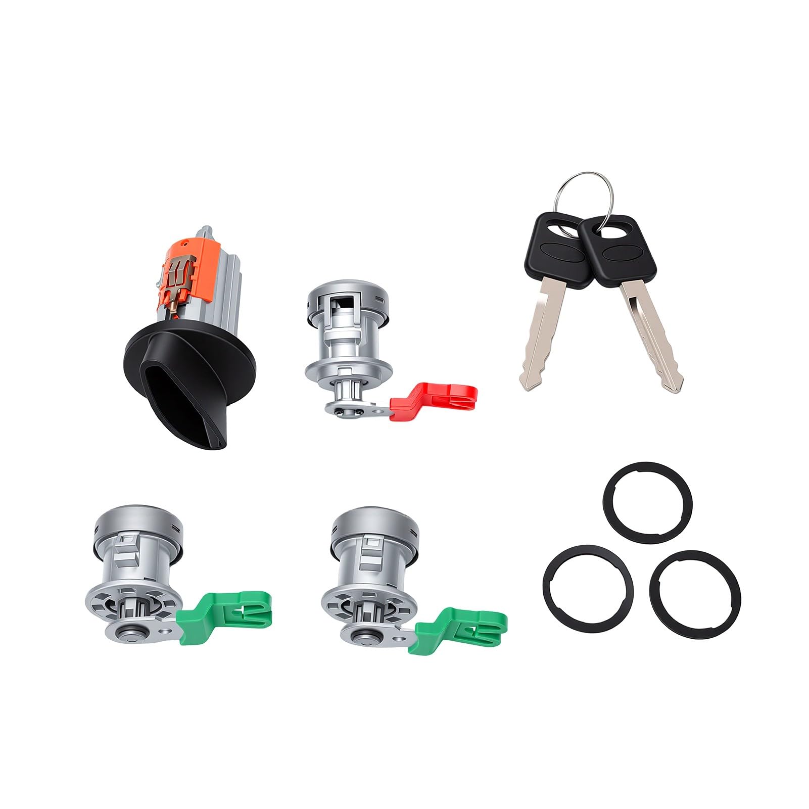 Ignition Switch Door Lock Cylinder Set, 2 Keys