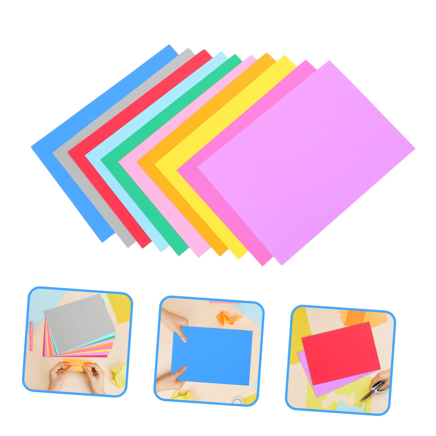 STOBOK 250stücke Karton Papier Farbiges Origamipapier Scrapbook-karton Bastelpapier Bunte Kartonbögen Tonpapierbögen Doppelseitiges Bastelpapier Origamipapierbögen Papier zum Basteln
