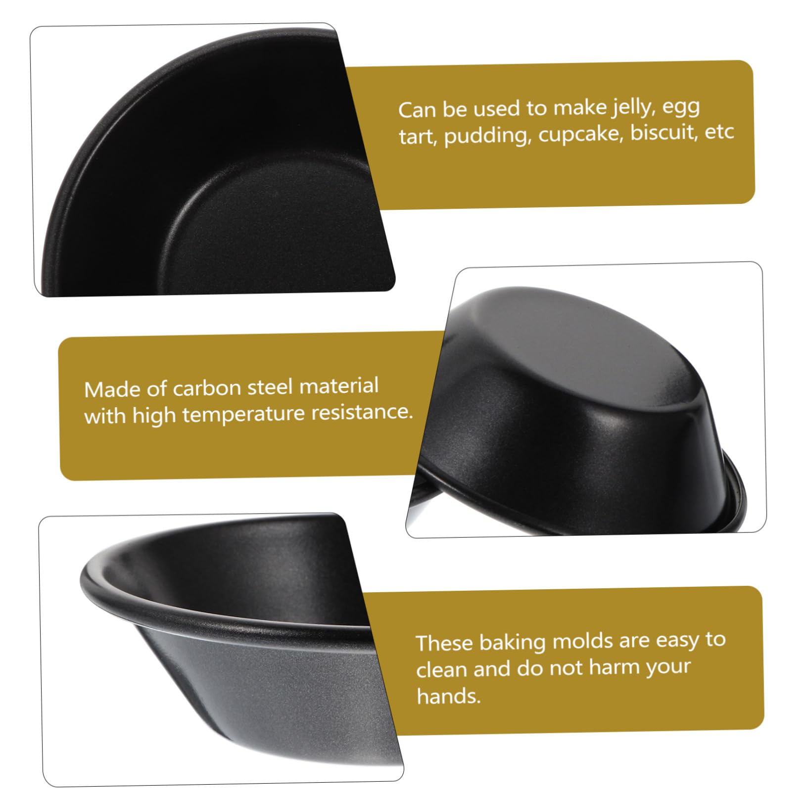 Mobestech 4 Sätze Eierkuchenform Scharbstformen Mini- -pfannen Nicht Mini-kuchenformen Mit Deckel Formen Zum Backen Eiertörtchenformen Kohlenstoffstahl Black 4 Stück * 4