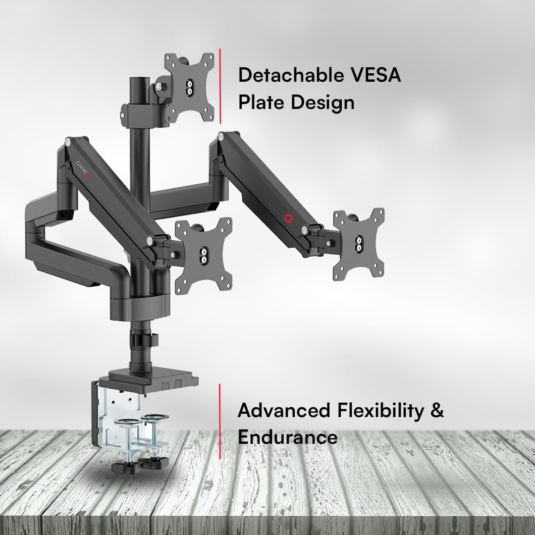 GAMEON GO-5367 Triple Monitor Arm for Gaming & Office | Fits 17" - 30" Screens | Each Arm Supports Up to 6 KG 2026 - view 2