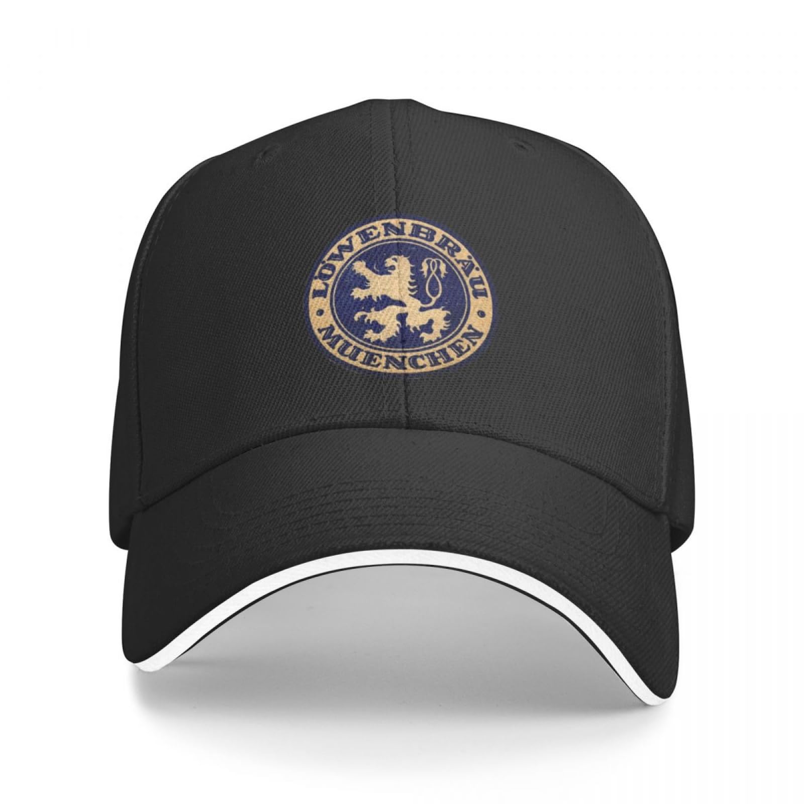 Cizieoe Men's Black Baseball Cap Lowenbrau Muenchen Ball Cap Snapback Cap's Golf Wear