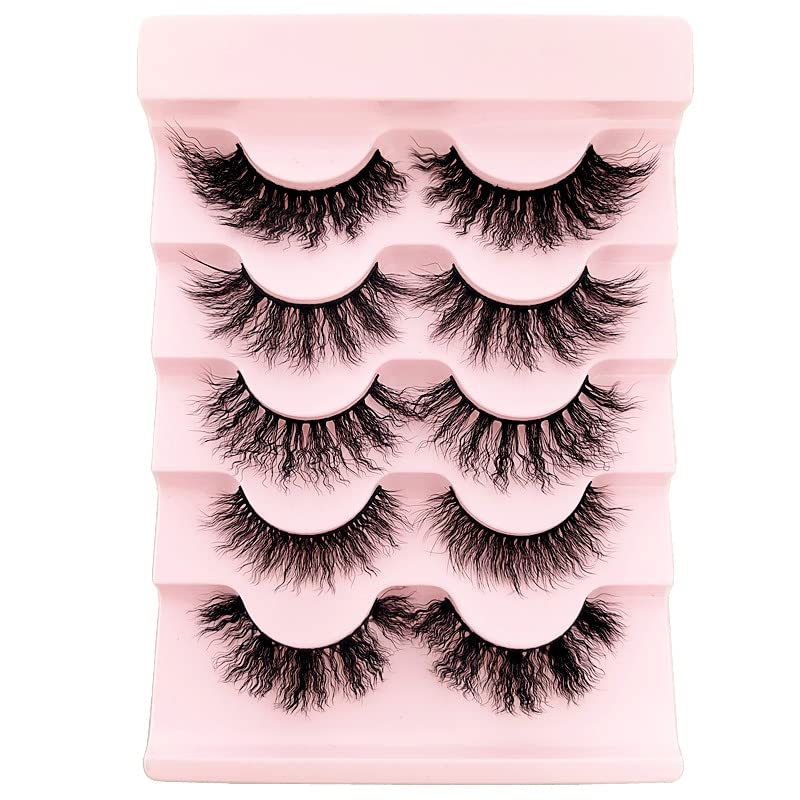 AMSDCN NEW 3/5 pairs Hand-made 3D Mink Lashes Handmade Fake Lashes False Eyelashes Soft Lashes Transparent Stem High Quanlity Beauty (LD982)