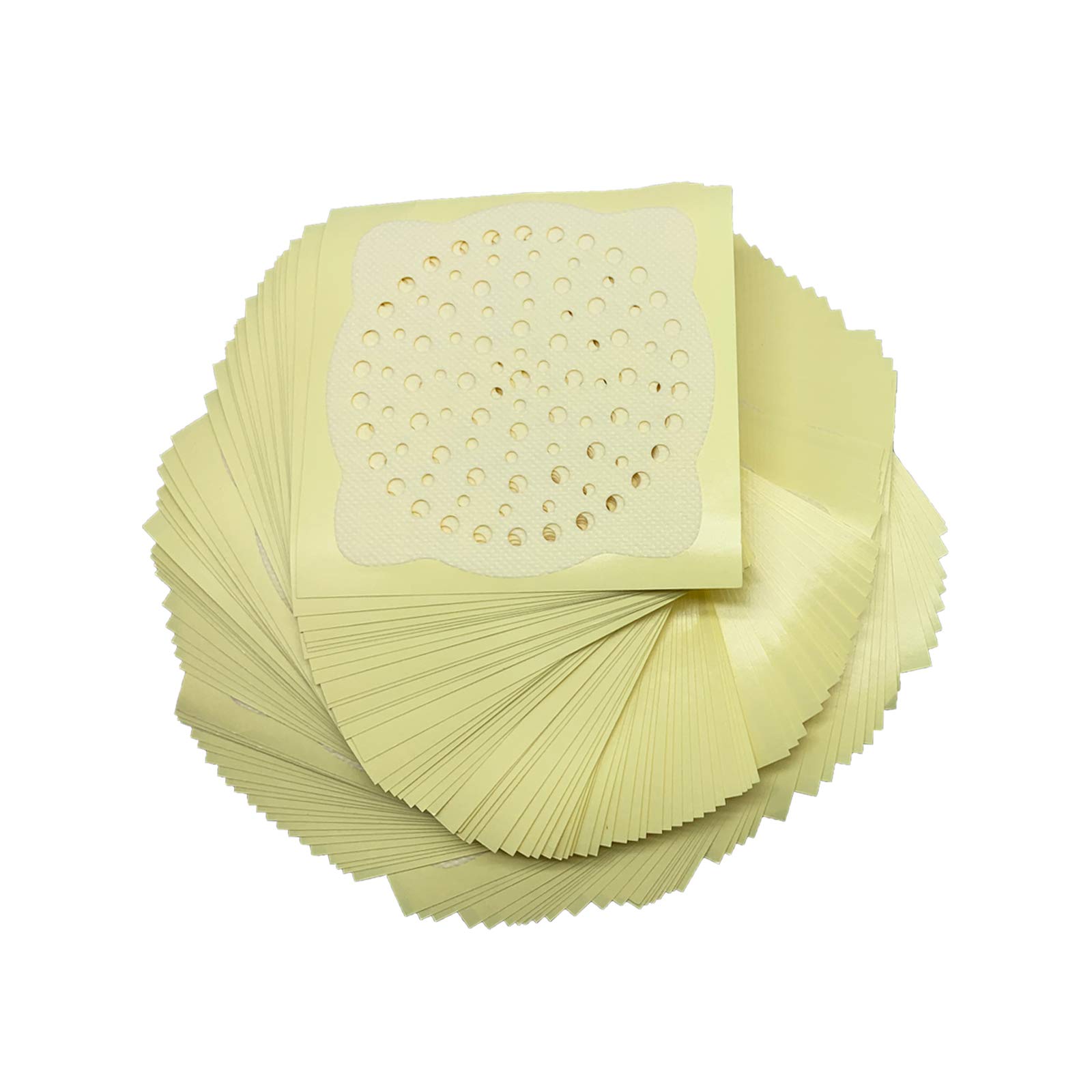 KOLODOGO100 Pcs Disposable Shower Stall Kit Floor Drain Hair Care Sticker Toilet Sewer Anti Clogging Hair Bathroom Strainer Hair Filter Mesh Removal Sticker, Disposable Floor Drain Sticker (White)