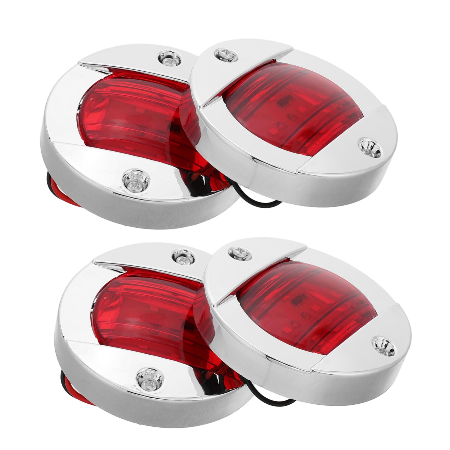 4 Luces de Señalización Laterales LED Redondas para Remolque y Vehículo, Abs, Instalación Fácil, Uso Versátil