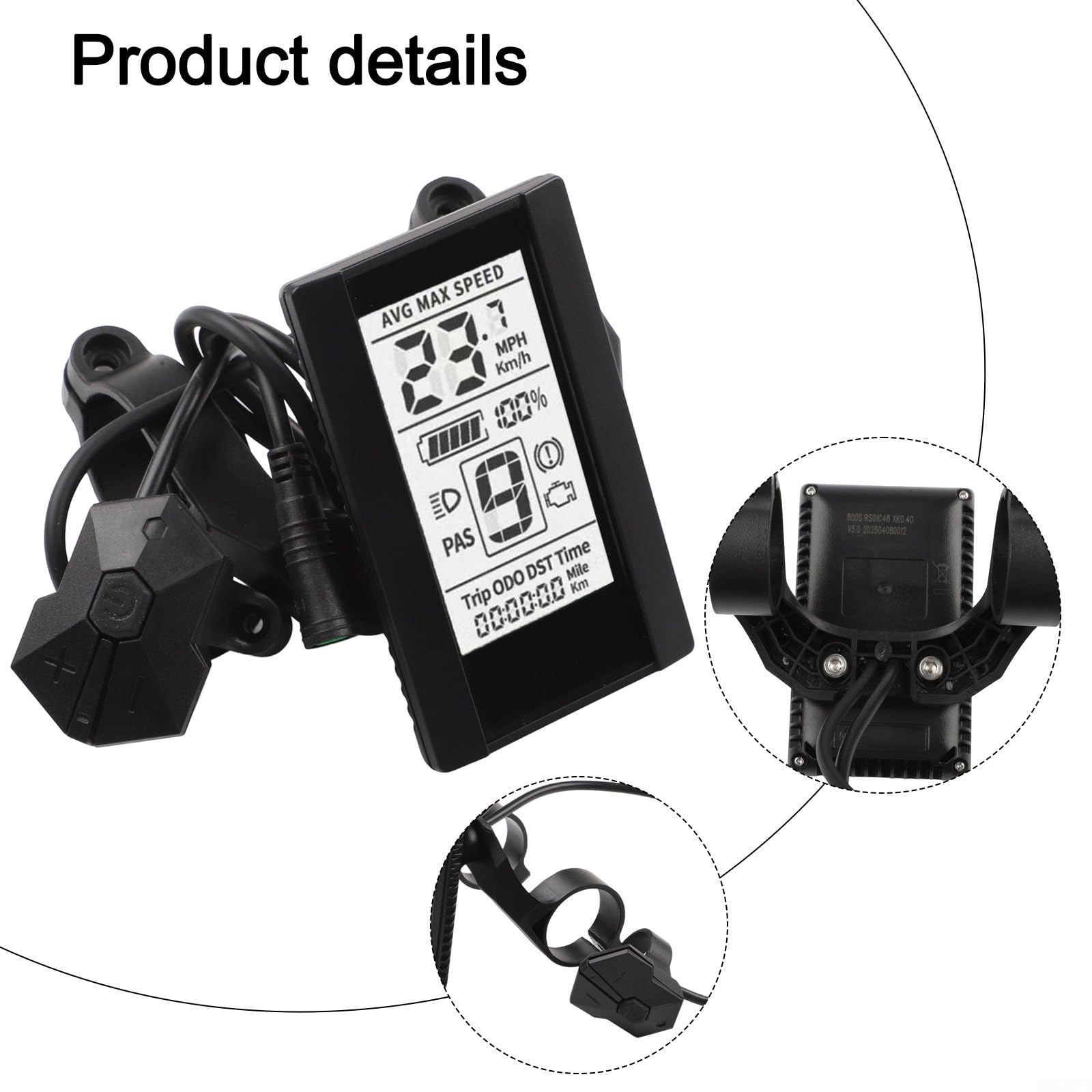 Écran pour vélo électrique Bafang C965 BBS01B BBS02B 36 V 48 V 750 W Prend en charge 9 niveaux d'assistance au pédalage