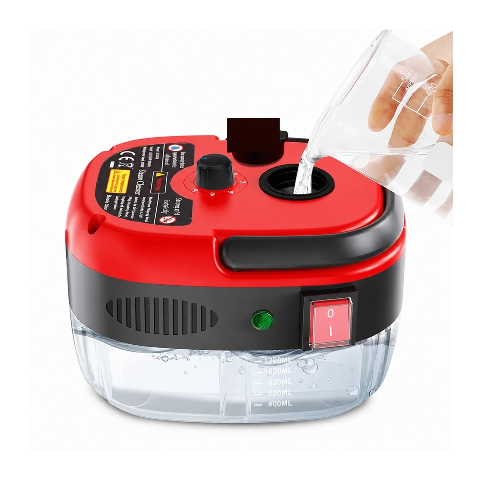 NGTFDCP Handheld Steam Cleaner, Household High Pressure Steam Cleaner Portable Handheld Air Conditioner Kitchen Car Hood Cleaning Machine 2500W for Home, Car, Floor(Red)