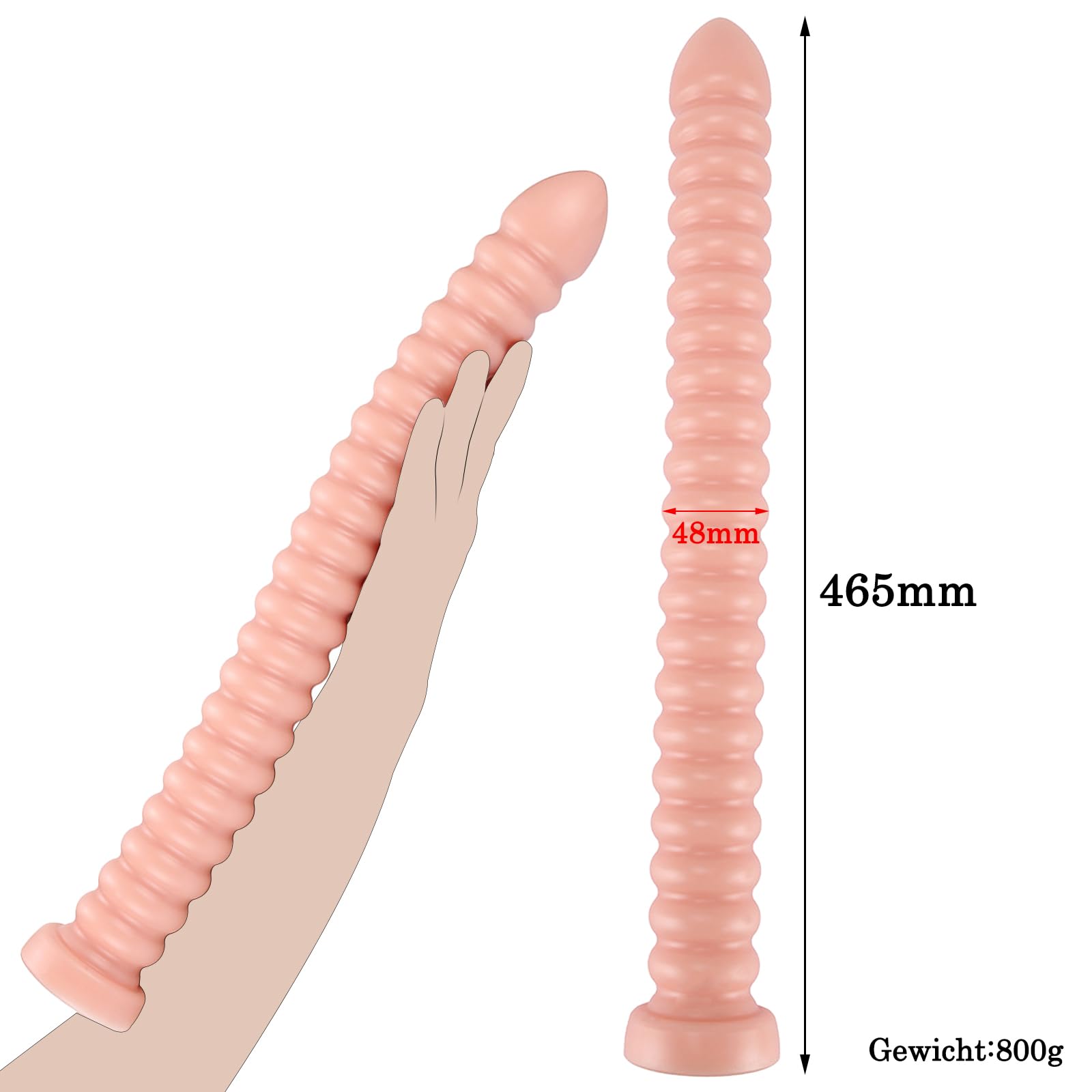 BDSMYOU 465 * 48 mm Dildo Anale Extra Lungo Sex Toys,Plug Anale Dildo Gigante XXL con Ventosa,Dilatatore Ano per Donna e Uomini,Plug Analesex Toy,Toys Sessuali per Coppie