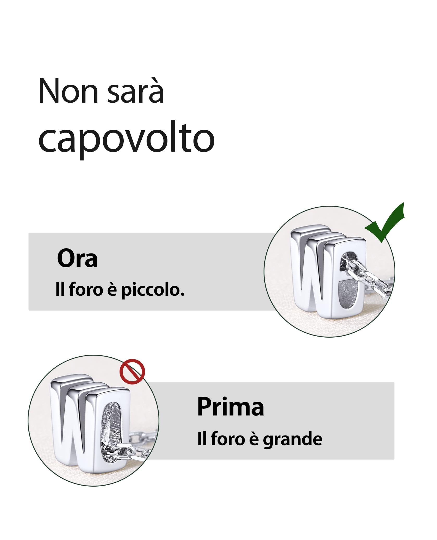 ChicSilver Collana Argento 925 Donna con 26 Lettera Iniziale A-Z, Collana Argento Donna Elegante per Compleanno Anniversario