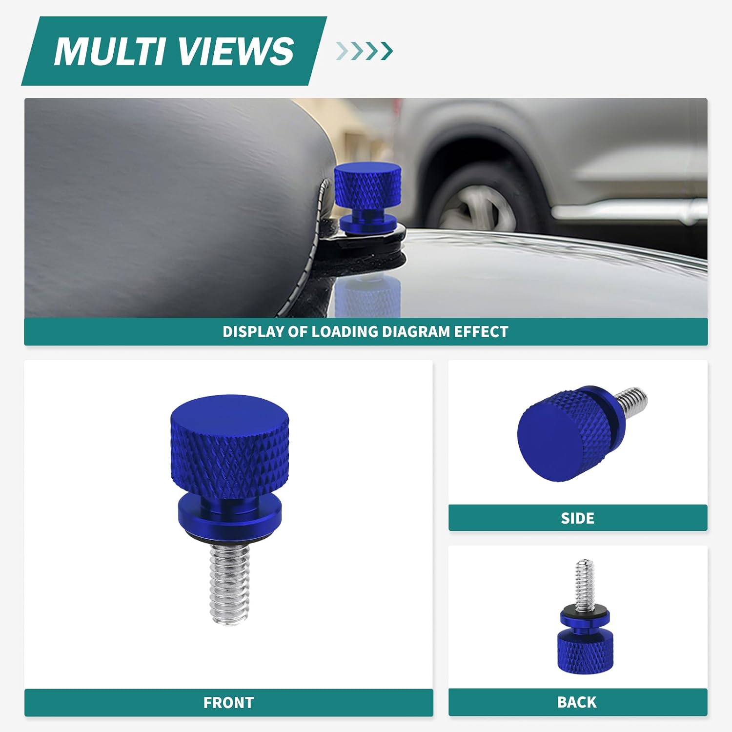 Motorcycle Seat Bolt 1/4"-20 Thread Screw Aluminum Rear Mount Knob Nut Fit For Harley Touring Softail Sportster 883 1200 XL Dyna 1996-2025 Blue