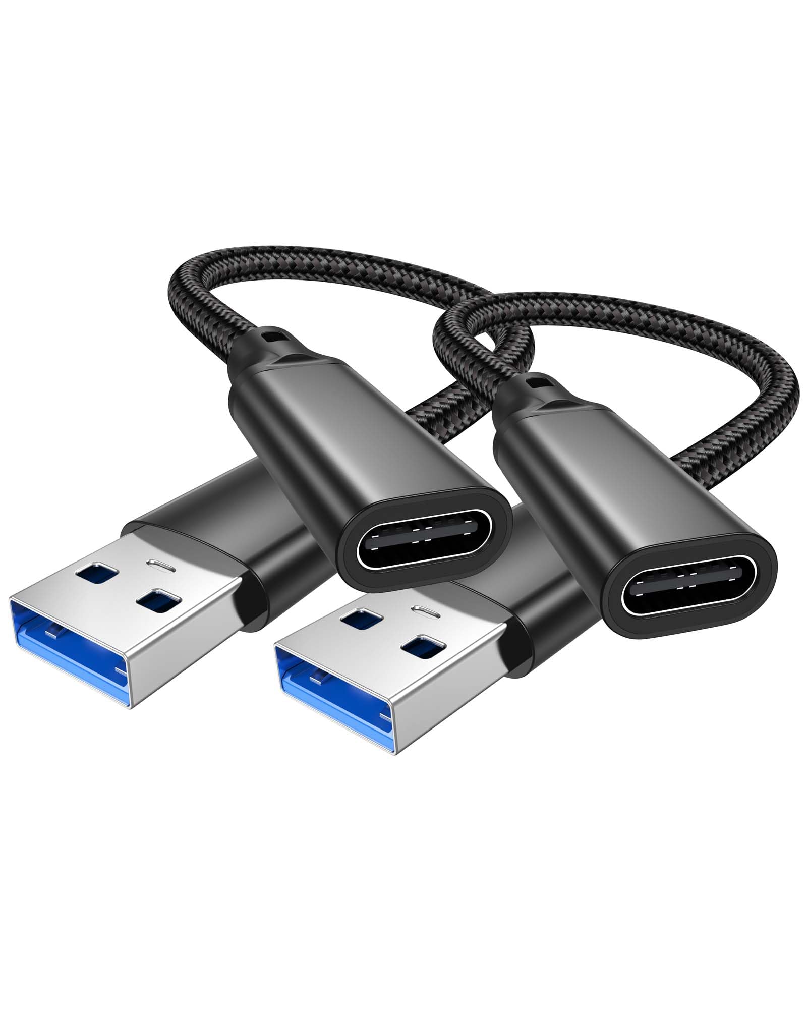 Adaptador USB C hembra a USB A macho, paquete de 2 unidades, transferencia de datos de 10 Gbps, convertidor USB 3.2 Gen 2 compatible con laptop USB 2.0/3.0, PC, disco U, cargador