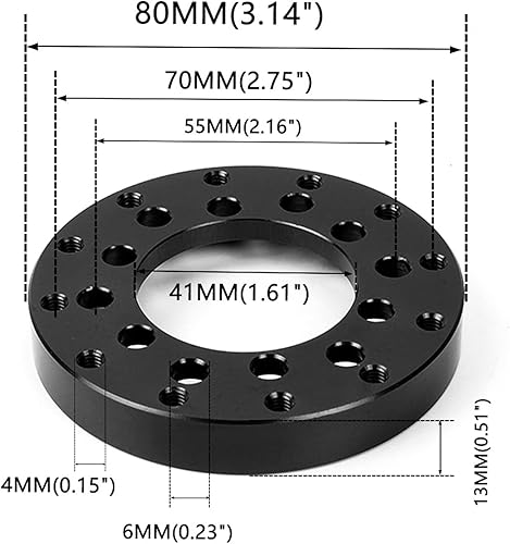 Miniatura 2 de Kit de modificación de anillo de repuesto para volante PCD de 2.756 in para Logitech G25 G27 G920 Adaptador de rueda Sparco Momo