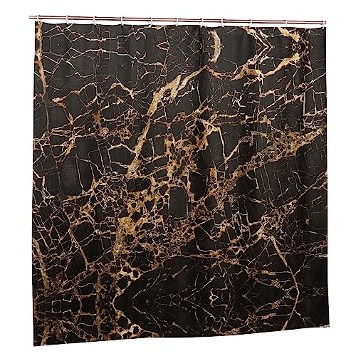 Rideau de douche imprimé marbre doré TOMPPY en tissu polyester imperméable - 3