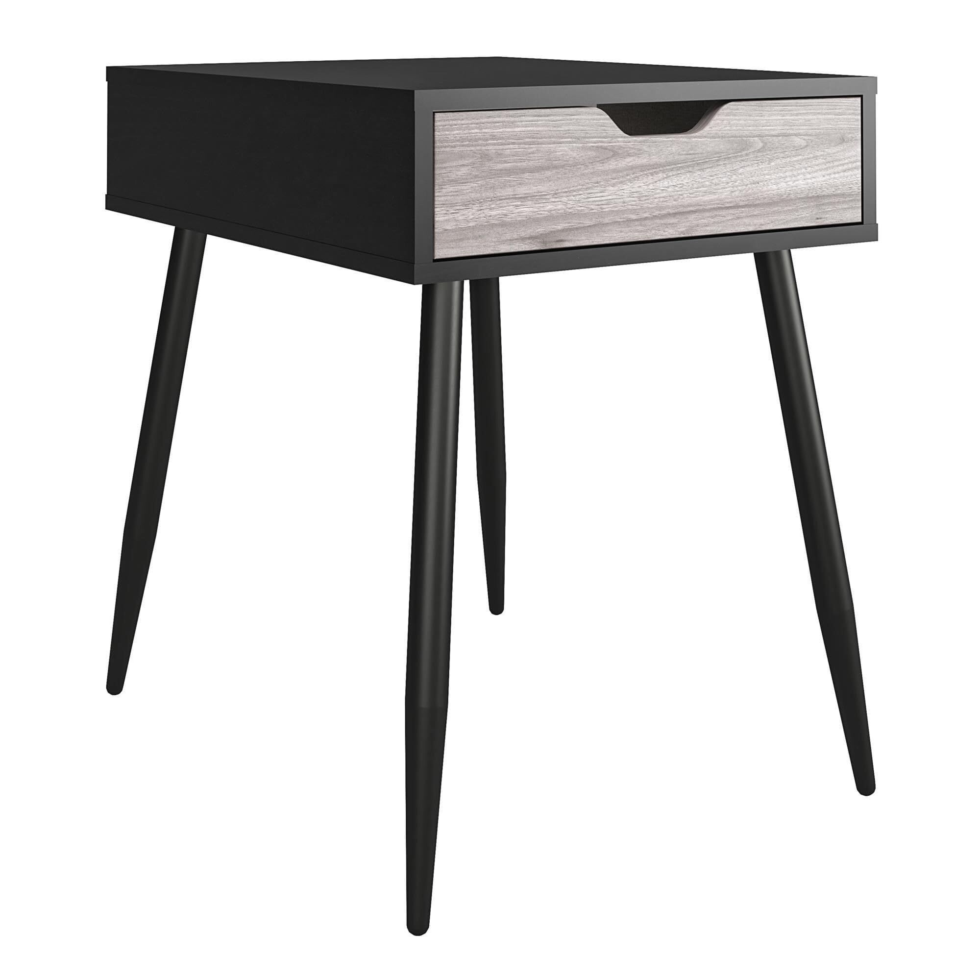 Dorel Copley 1 Drawer End Table In Black Oak Look from B&Q
