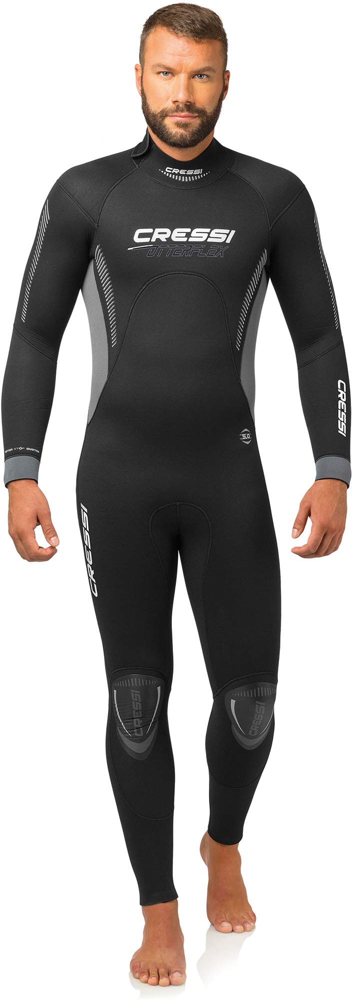 Cressi Traje de neopreno completo para hombre y mujer con cremallera trasera para buceo y actividades acuáticas, Otterflex 5 mm: diseñado en Italia