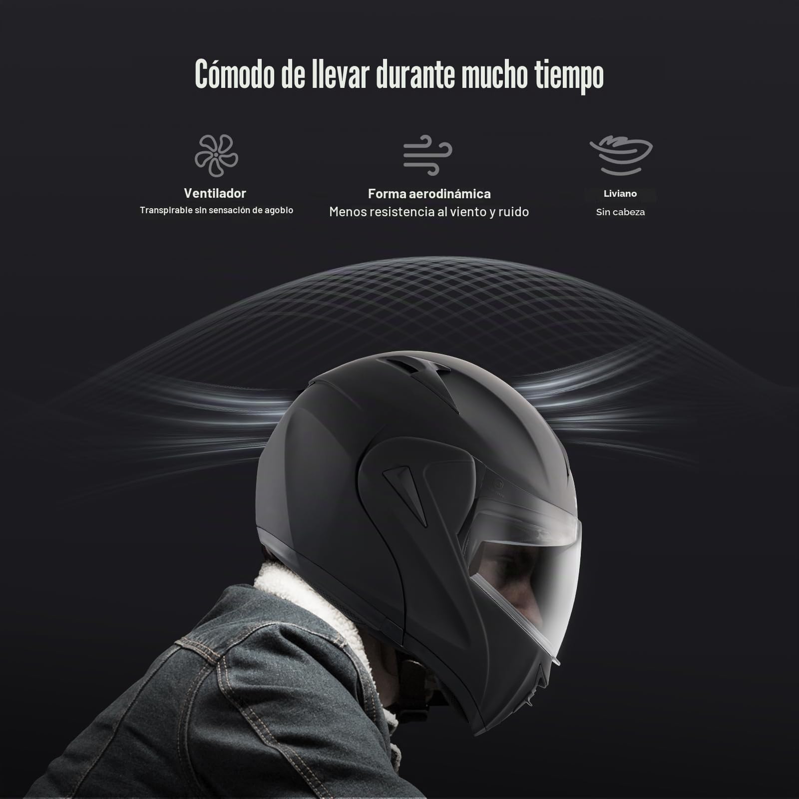 VEVOR Casco de Motocicleta, sin Máscara, ABS y de Alta Densidad con Ranura para Bluetooth y Lentes Intercambiables, Cómodo Casco de Motocross, Apto para Jóvenes y Adultos, Talla L, 59-60 cm