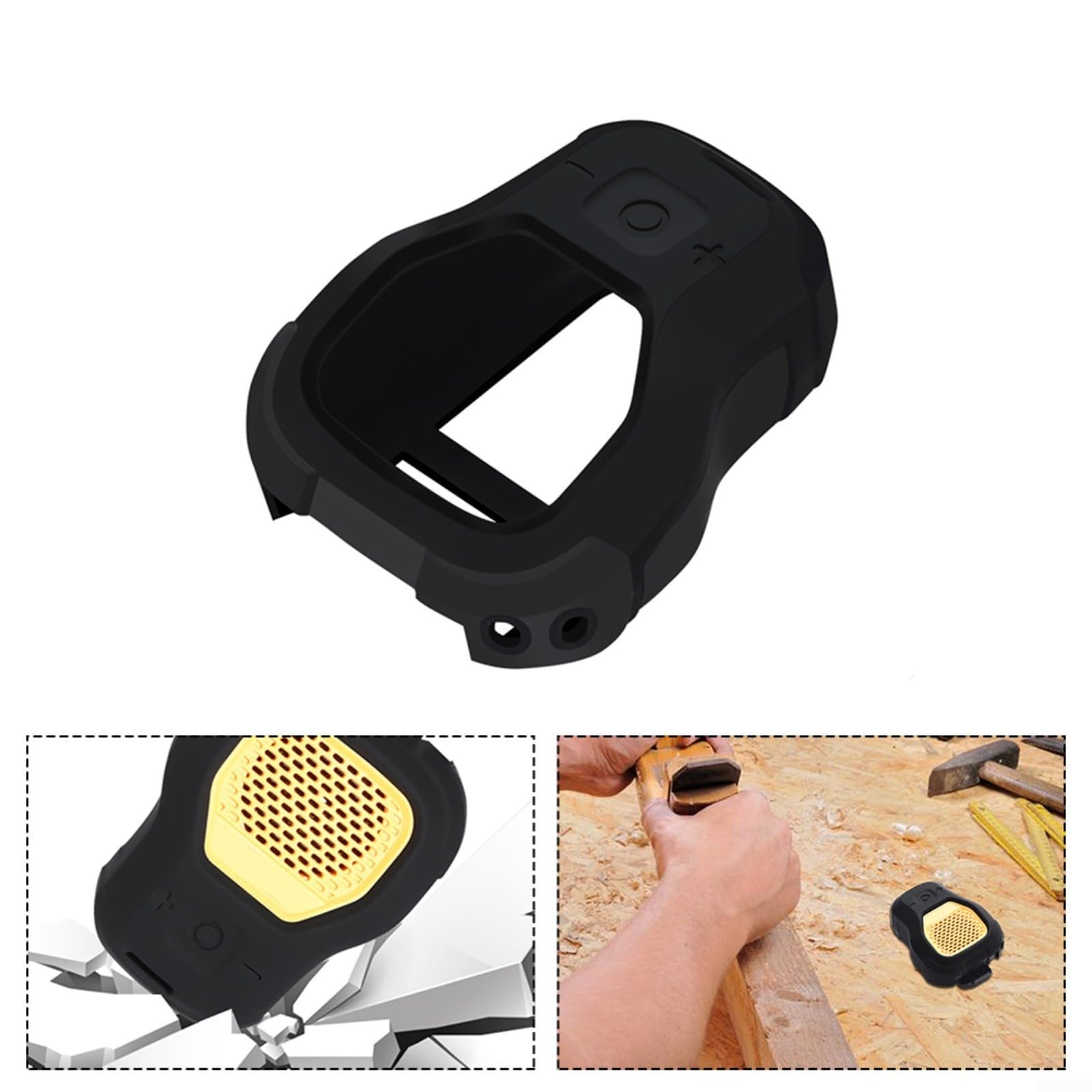 Custodia protettiva in silicone per altoparlante indossabile DEWALT - Cover nera con cordino, vestibilità precisa, design leggero