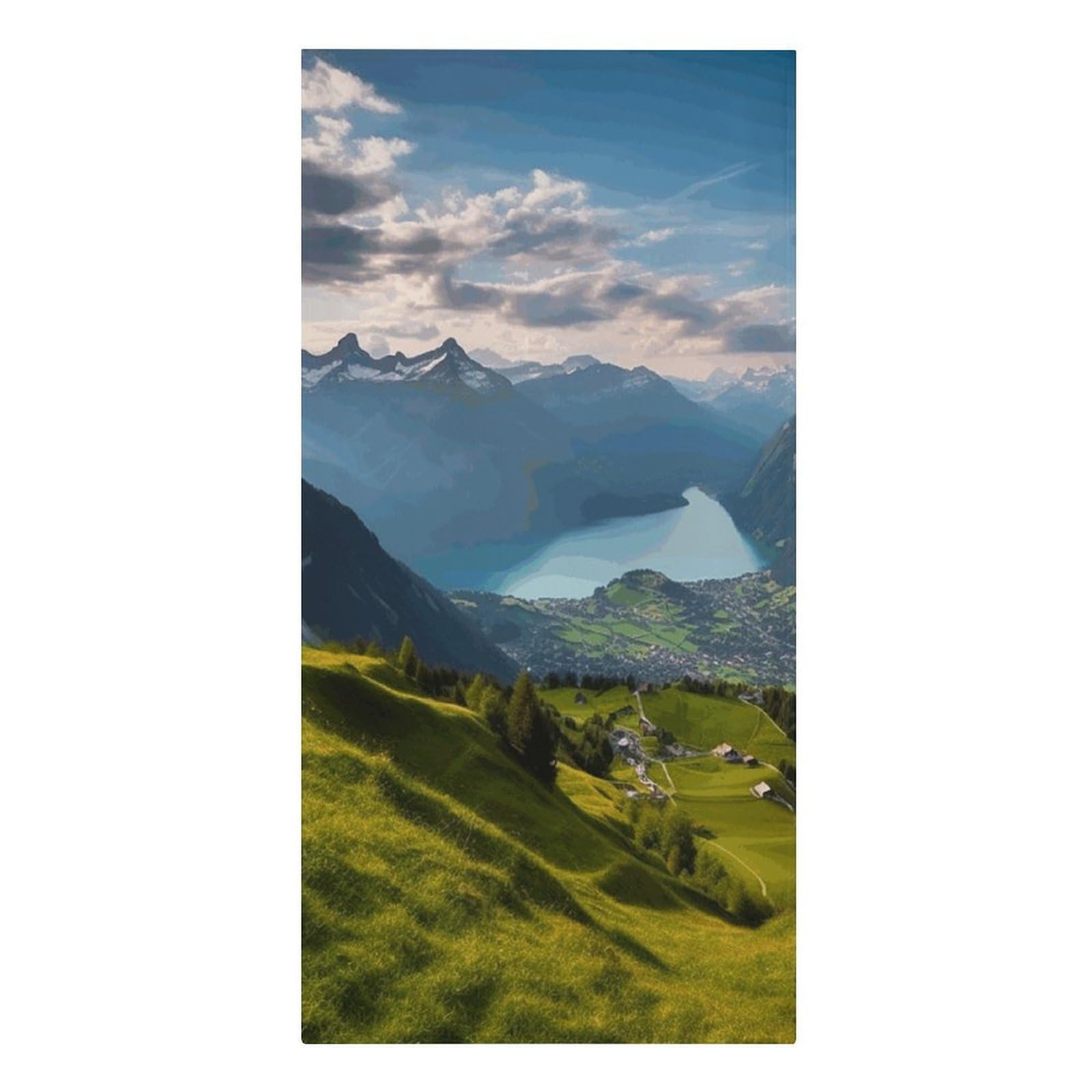 QMNLKH Switzerland Alps Beach Towel for Women, Large Microfiber Pool Towel for Men, Absorbent Swim Towels for Home, Lightweight Bath Towels for Camping, Yoga, 30.3"x61.4"