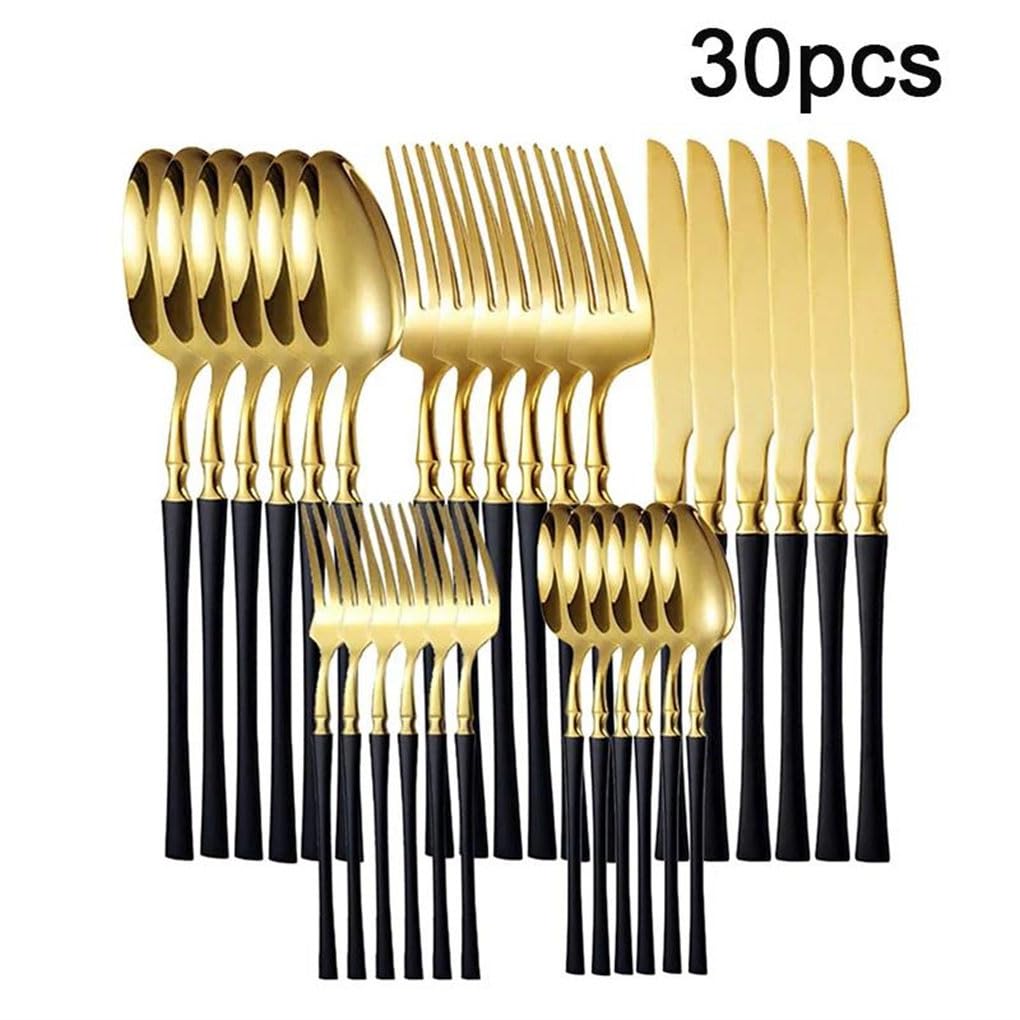Vajilla De Acero Inoxidable De 30 Uds., Juego De Cuchillo Para Carne Y Tenedor, Cuchara Para Postre, Restaurante De Banquetes De Hotel
