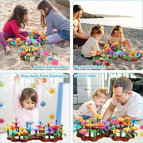 CHIGUANG Flower Building Toys,2-7 Year Old Toddlers Kids(224 PCS) - Prefect Toys Gifts, Garden Toys Art Flower Arrangement Gift, Girls Boys Early Educational Learning STEM Toys Stacking Game 6 614aol2SvQL. AC