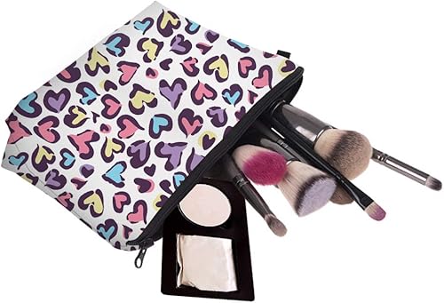 Miniatura 5 de Aiphamy Bolsa de maquillaje de viaje linda bolsa de cosméticos pequeña bolsa de regalo para mujeres, Corazón, Casual