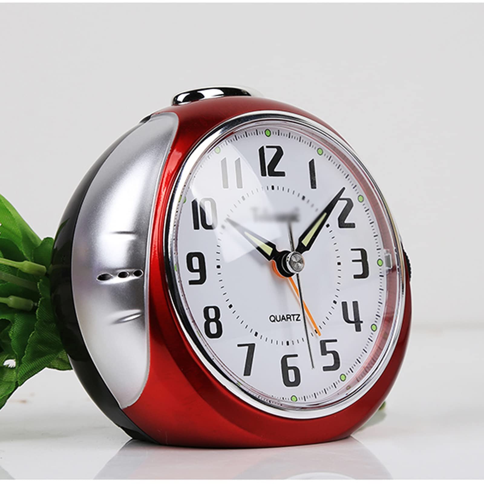 Elegante reloj despertador de escritorio para dormitorio, Living Roo de 5 pulgadas, silencioso, sin tictac, con retroiluminación, sin repetición, funciona con pilas, para dormir pesado, decoración del