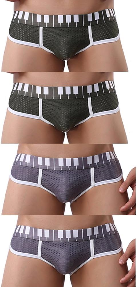Mens Sexy Underwear Hipsters U Bulge Mesh Y froat Briefs Sigle Or Pack (S, GG PACK OF 4)