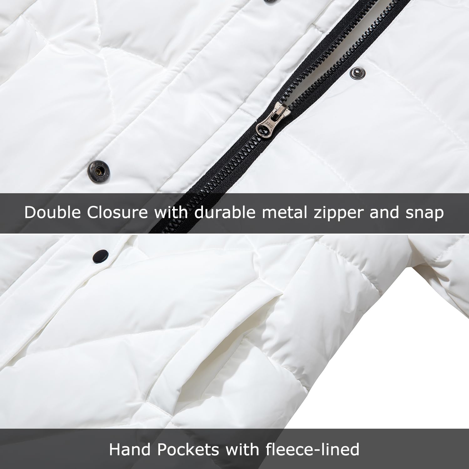 Women's Winter Thicken Coat Warm Long Puffer Jacket with Faux Fur Removable Hood Waterproof Insulated Jacket - Image 7