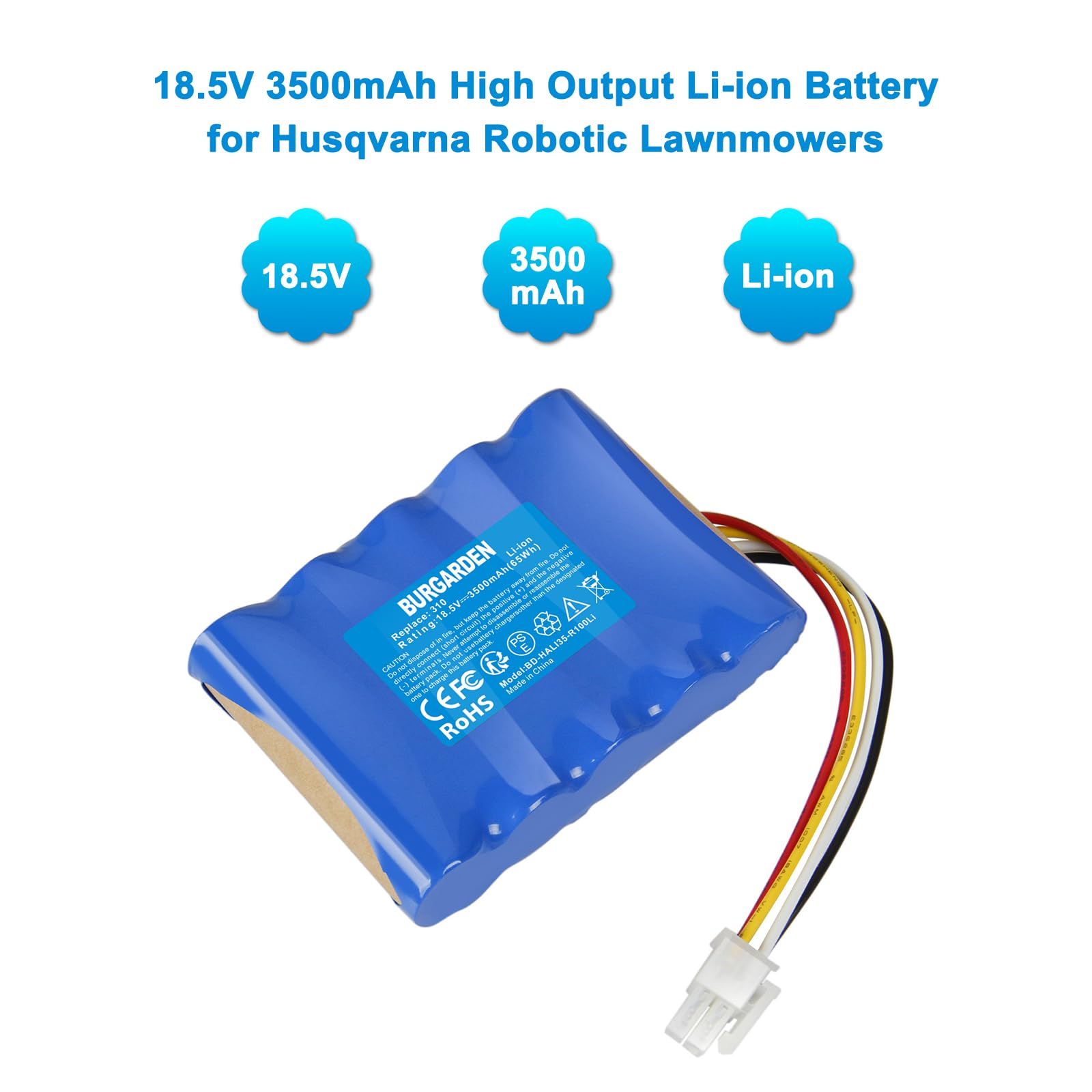 PowerSmart TGA001.906 Akku Für Husqvarna Automower 315X, Automower 315X Automower 315x 2005 Automower 420 Automower 430x Automower 440 Automower 450x Li Ion 3500 Mah 185 V
