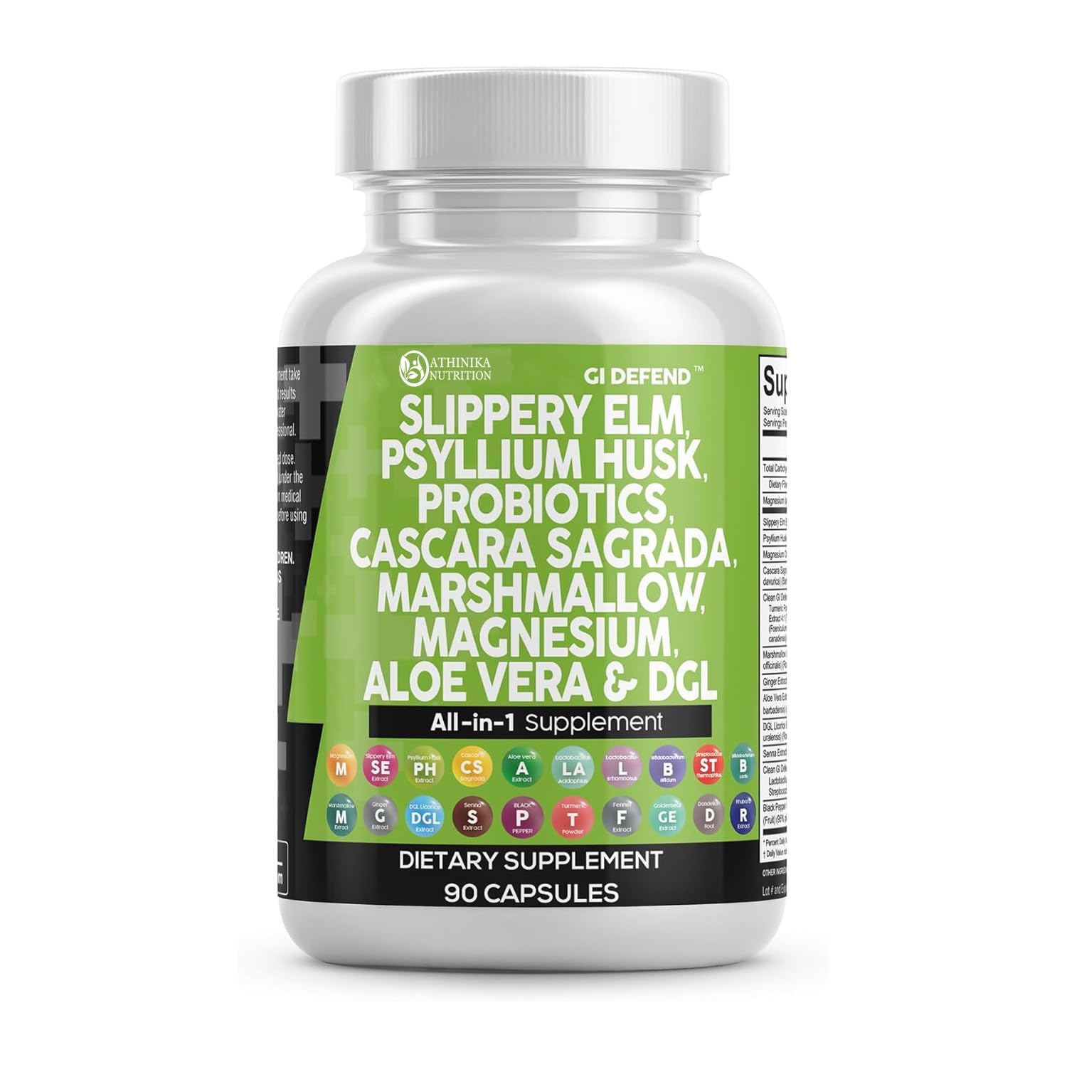Slippery Elm Psyllium Husk Pre Probiotic Digestive Gut Health Supplement with Aloe Vera Cascara Sagrada Marshmallow Root DGL Licorice Senna Extract-image-31