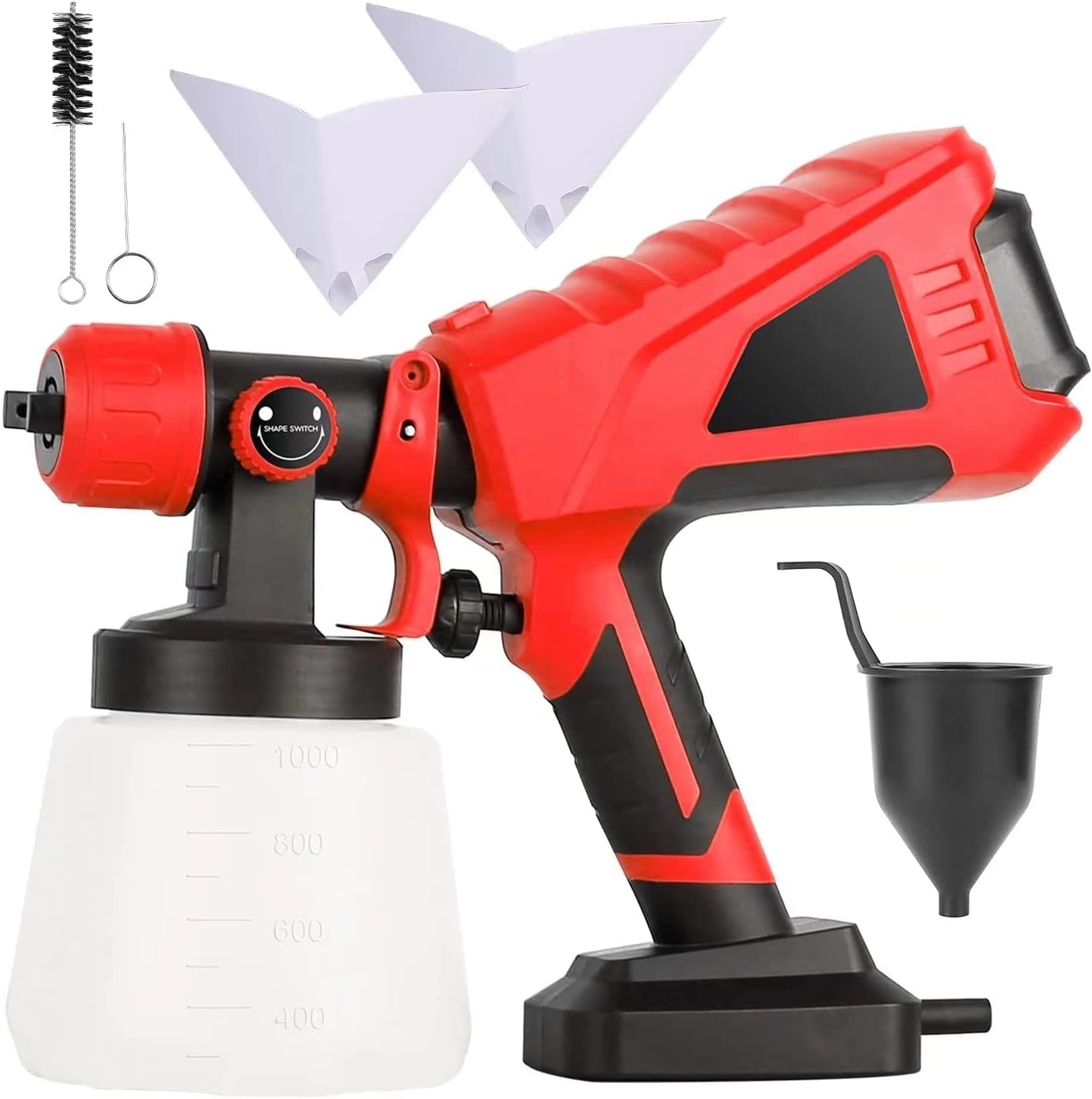 Paint Sprayer, 600W Paint Sprayers for Home Interior and Exterior, Power Paint & Hvlp Sprayers Fences Brick Walls W/ 3 Spray Patterns 1000ml Detachable Cup for Furniture, House, Car, Bicycle, Chair