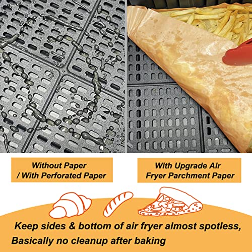 Bykitchen Air Fryer Liners For Ninja Foodi Dual Air Fryer, Rectangle Air Fryer Liners Compatible With Double Air Fryer/Ninja Dz201/Dz401, Ninja Dual Air Fryer Accessories(Set Of 50) #TOP3
