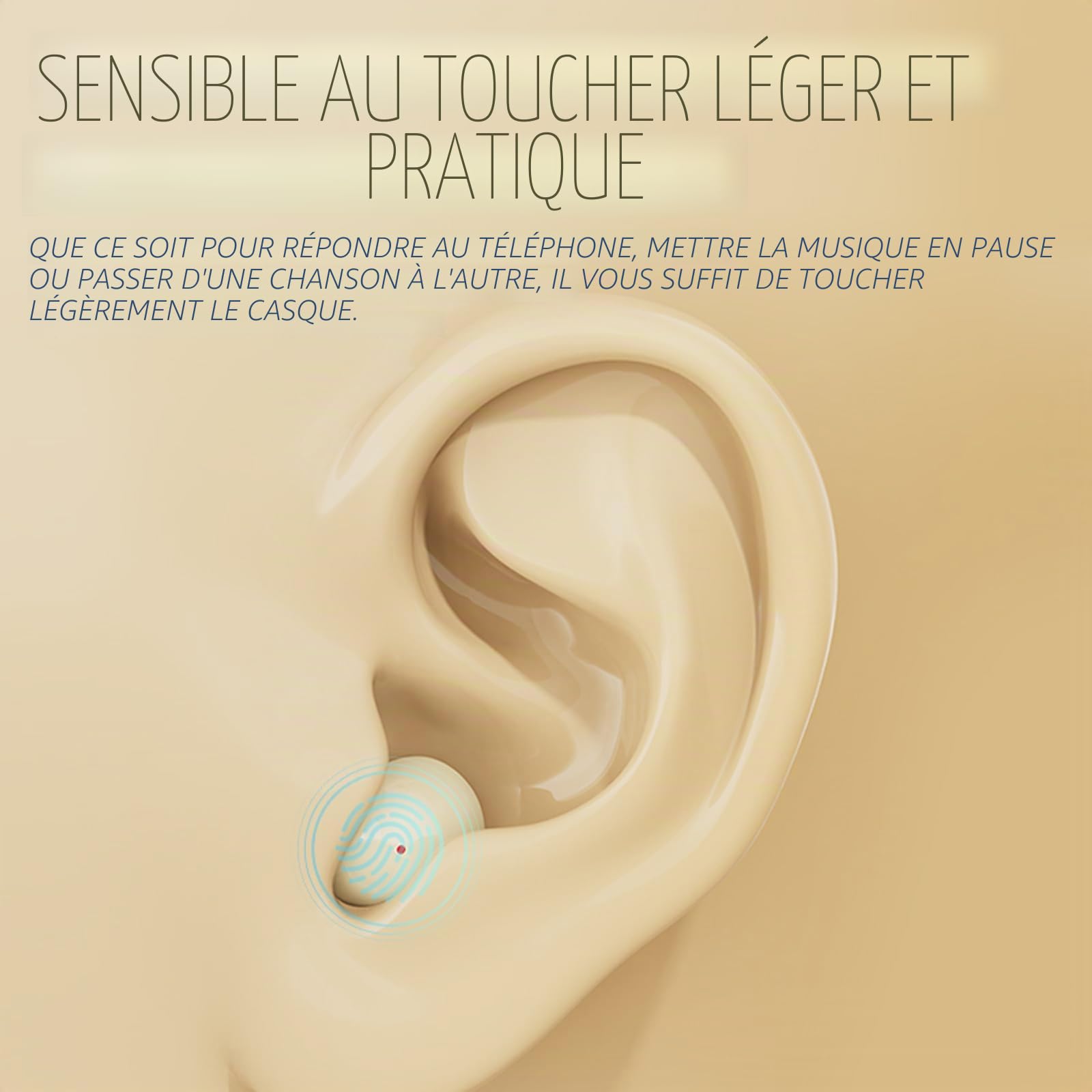 Xmenha Mini écouteurs intra-auriculaires invisibles Bluetooth sans fil Bluetooth sans fil pour dormir dans les oreilles, pour les petites oreilles, les dormeurs latéraux