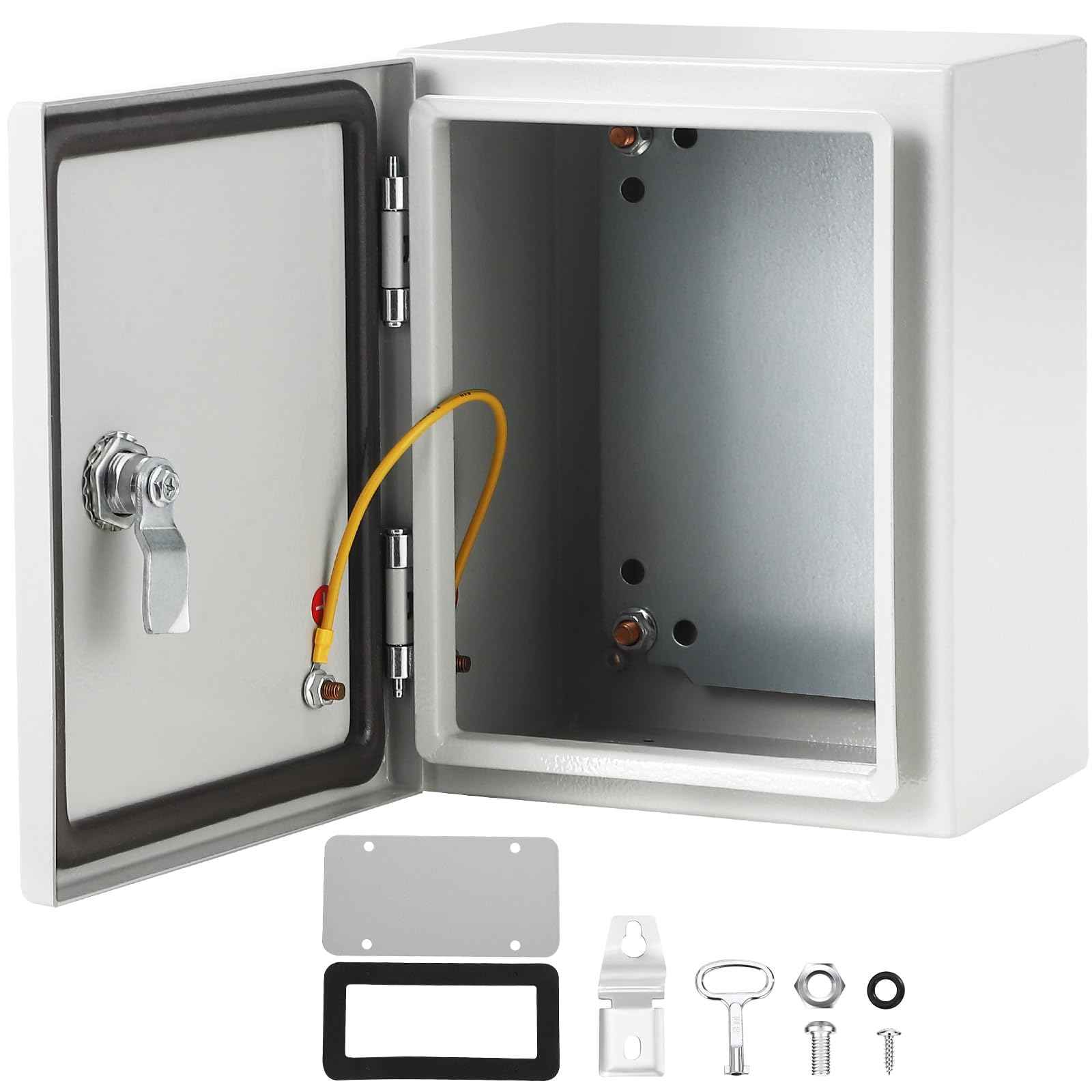 Aptliton NEMA 4X Electrical Enclosure Box - 16x12x8 Inch - IP66 Waterproof & Dustproof - Heavy-Duty Steel Junction Box for Indoor/Outdoor - Lockable - Removable Mounting Plate - 1.5mm Wall Thickness